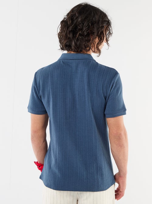 Polo à manches courtes et matière en nid d'abeilles - Kiabi