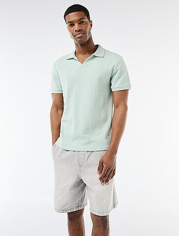 Polo à manches courtes et matière en nid d'abeilles