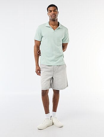 Polo à manches courtes et matière en nid d'abeilles