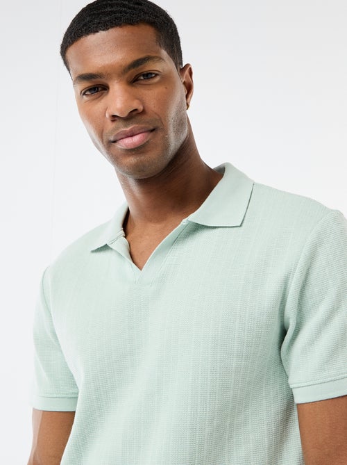 Polo à manches courtes et matière en nid d'abeilles - Kiabi