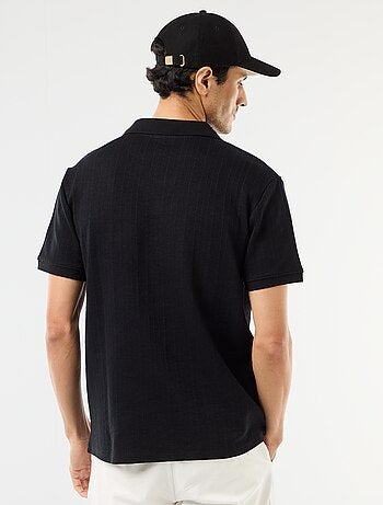 Polo à manches courtes et matière en nid d'abeilles