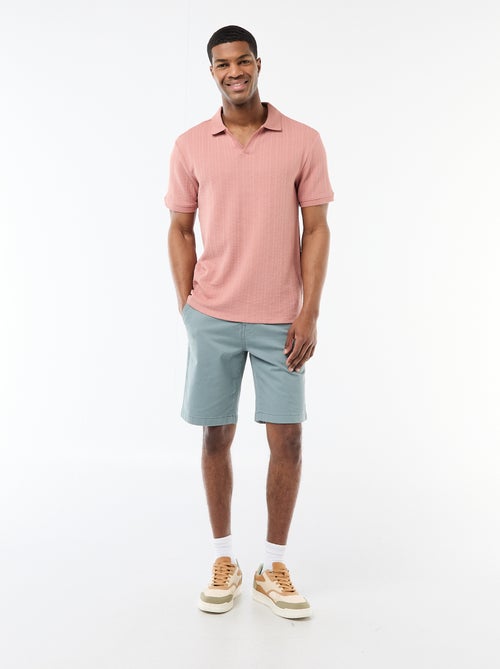 Polo à manches courtes et matière en nid d'abeilles - Kiabi