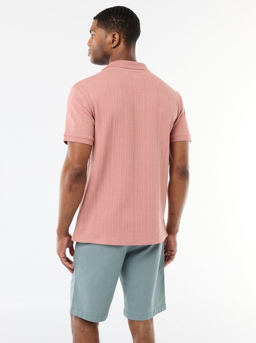 Polo à manches courtes et matière en nid d'abeilles - Kiabi