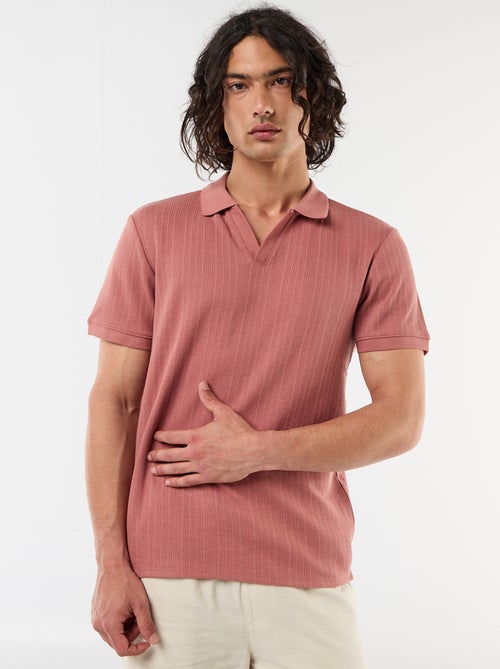 Polo à manches courtes et matière en nid d'abeilles - Kiabi