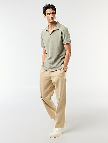 Polo à manches courtes et matière en nid d'abeilles