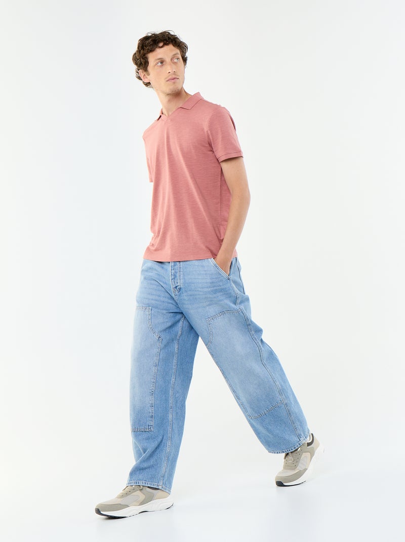 Polo à manches courtes Homme uni Rose - Kiabi