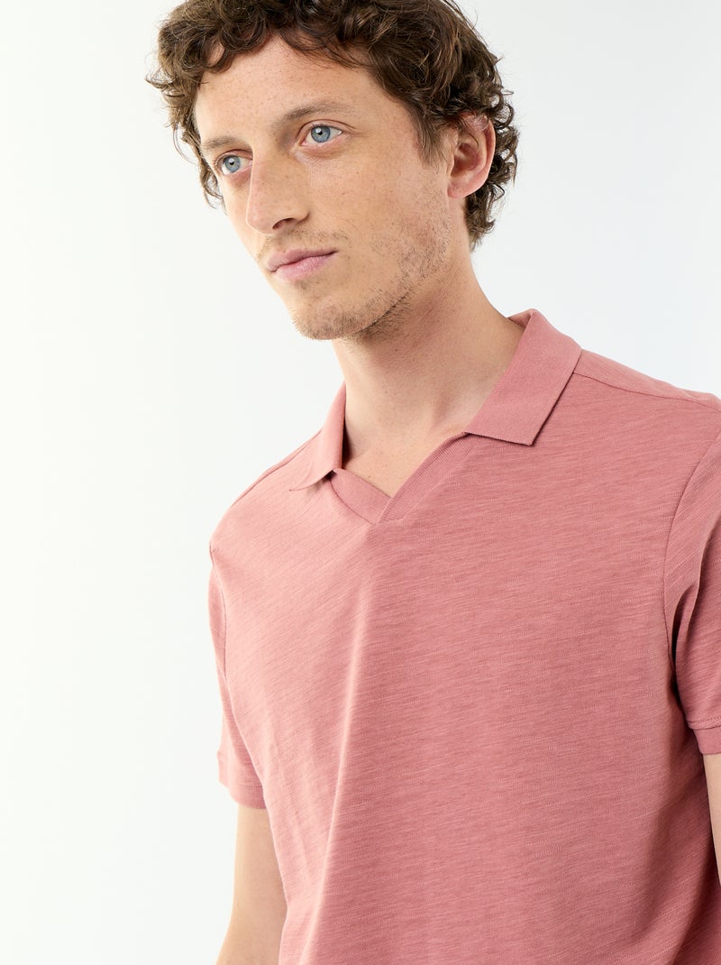 Polo à manches courtes Homme uni Rose - Kiabi