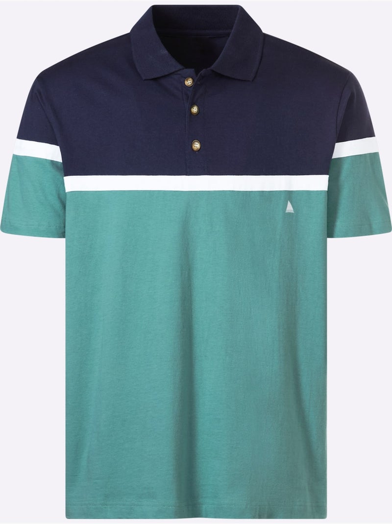 Polo à Manches Courtes Jersey Fin - Taille Standard - Witt Bleu Vert - Kiabi