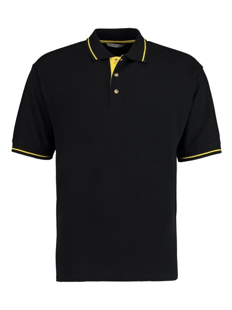 Polo à manches courtes Kustom KÇa St. Mellion pour homme Noir Jaune - Kiabi