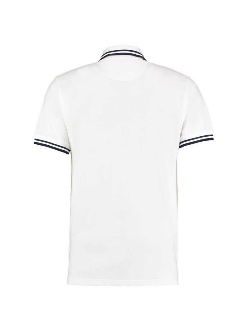 Polo à manches courtes Kustom Kit pour homme Blanc Bleu marine - Kiabi