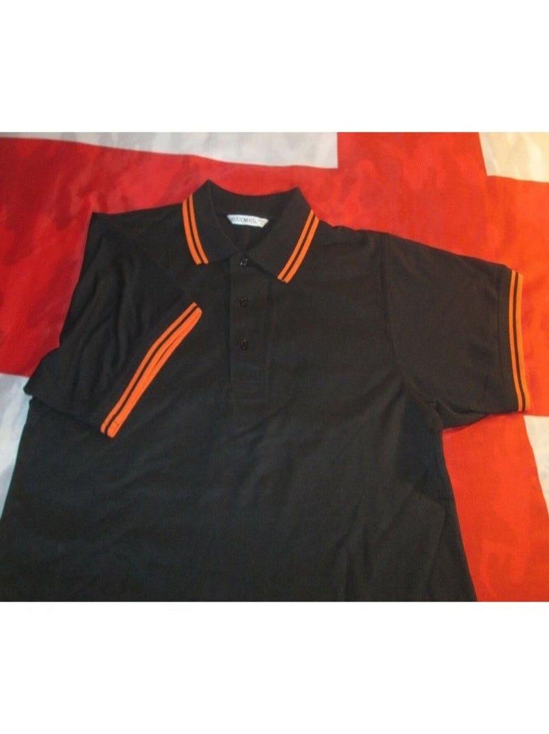 Polo à manches courtes Kustom Kit pour homme Noir Orange - Kiabi