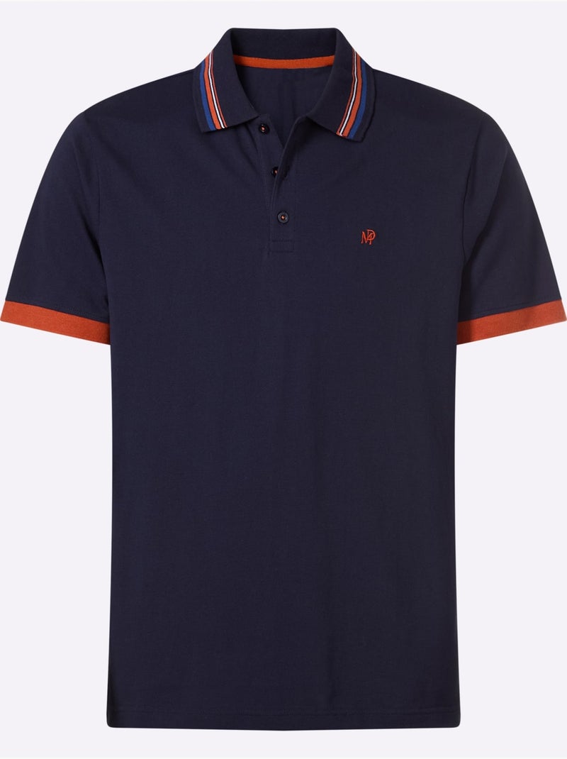 Polo à Manches Courtes Qualité Piqué - Taille Standard - Witt Bleu marine - Kiabi