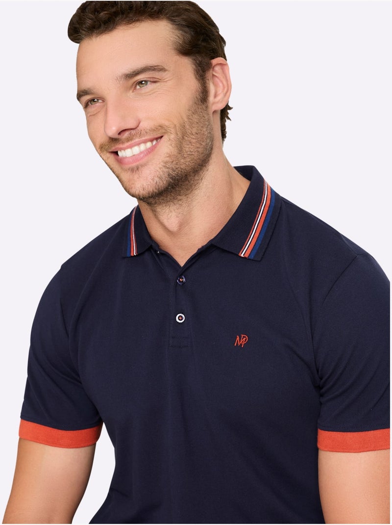 Polo à Manches Courtes Qualité Piqué - Taille Standard - Witt Bleu marine - Kiabi
