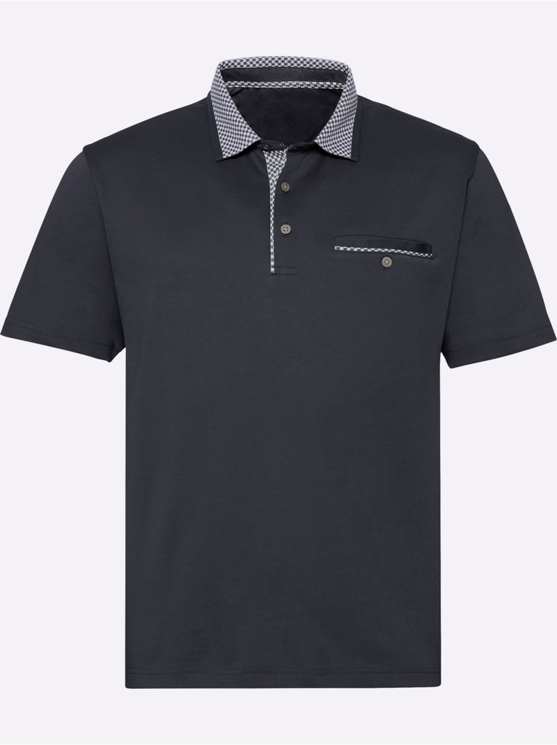 Polo à Manches Courtes Qualité Signée Hajo - Taille Standard - Witt Bleu marine - Kiabi