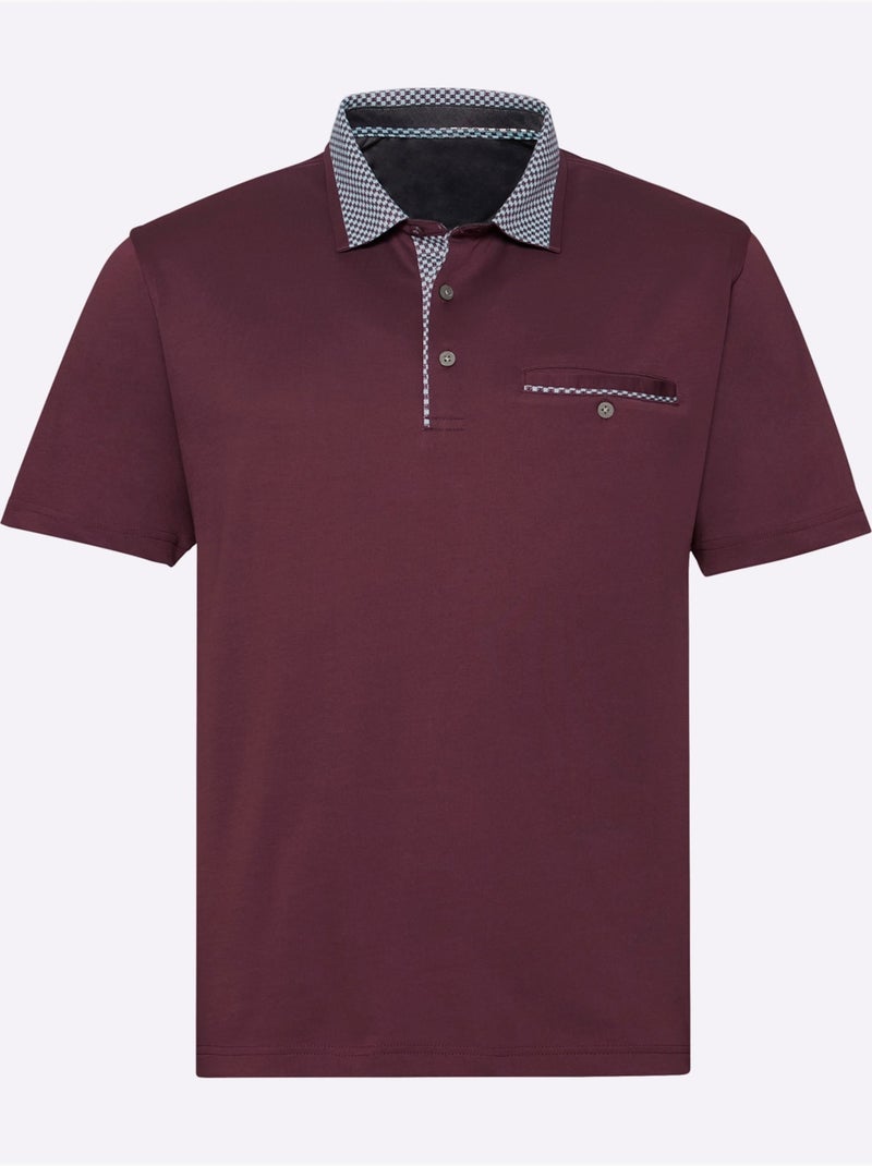 Polo à Manches Courtes Qualité Signée Hajo - Taille Standard - Witt Bordeaux - Kiabi