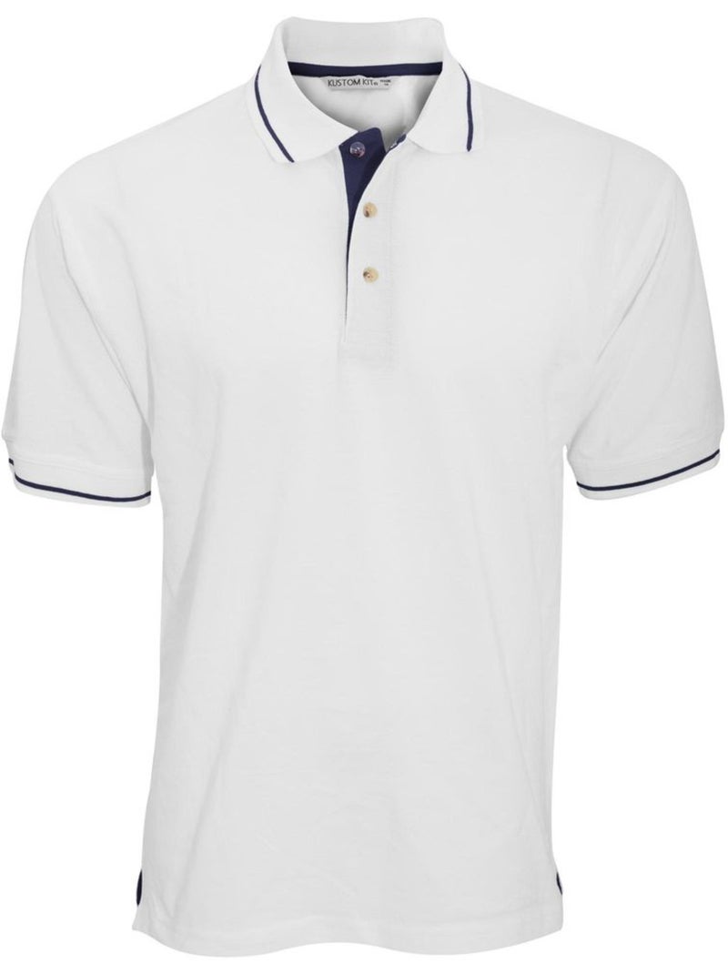 Polo à manches courtes st. Mellion pour homme - kustom kit Blanc Bleu marine - Kiabi