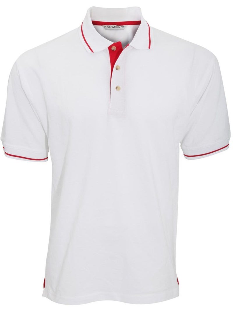 Polo à manches courtes st. Mellion pour homme - kustom kit Blanc Rouge - Kiabi