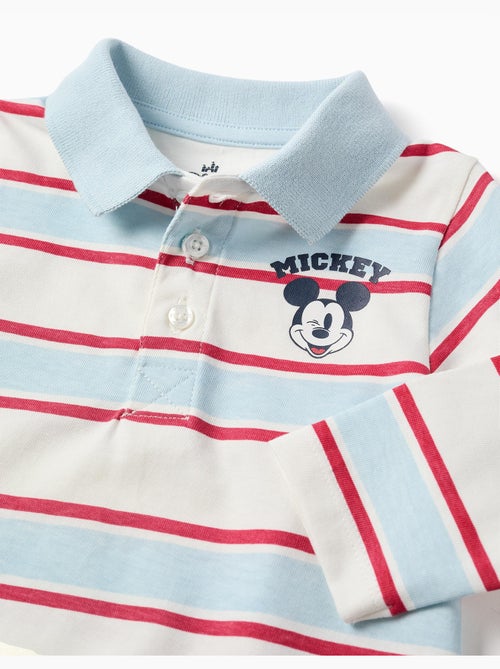 Polo à manches longues à rayures avec imprimé mickey - Kiabi Polo à manches longues à rayures avec imprimé mickey - Kiabi
