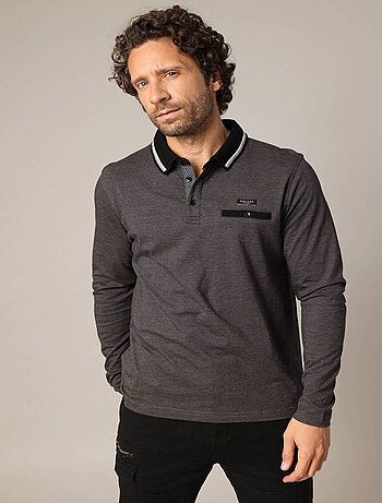 Polo à manches longues avec poche raglan boutonnée 'Deeluxe'