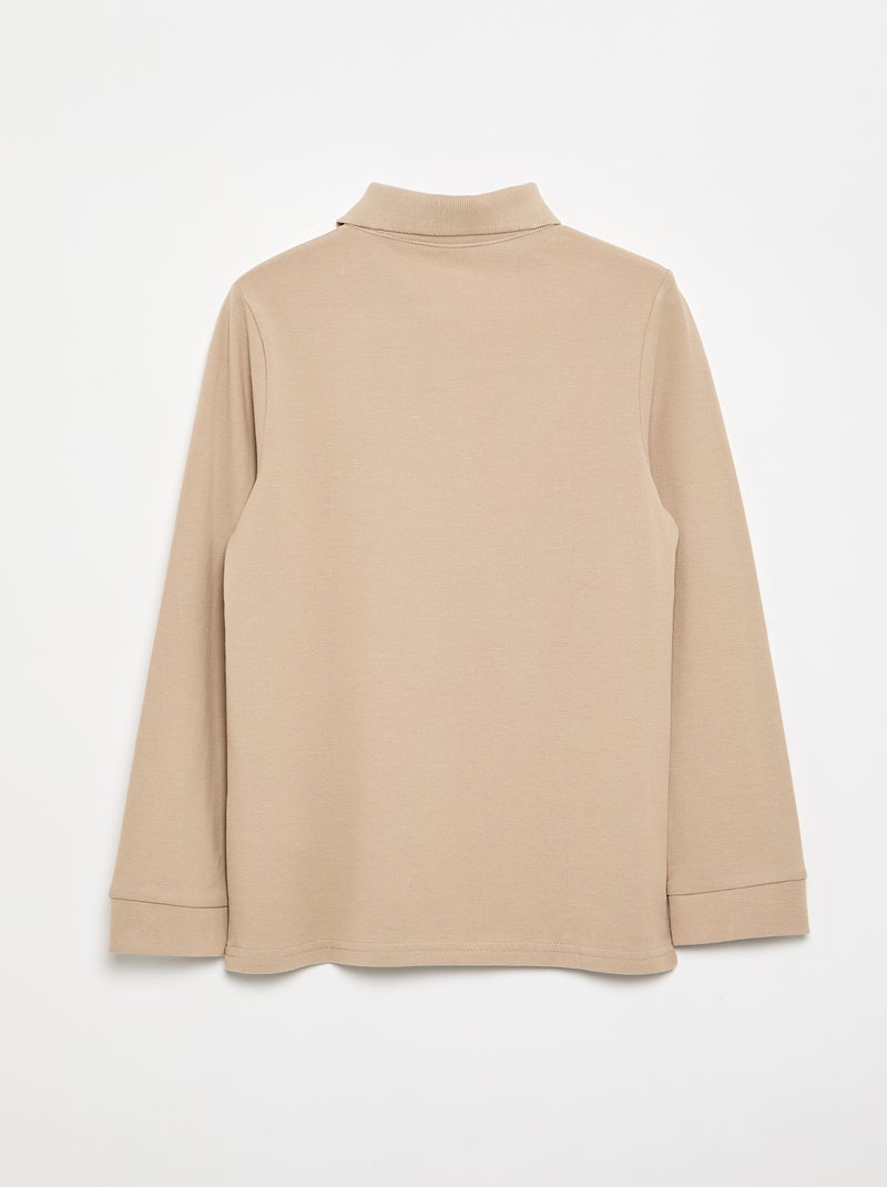 Polo à manches longues Beige - Kiabi