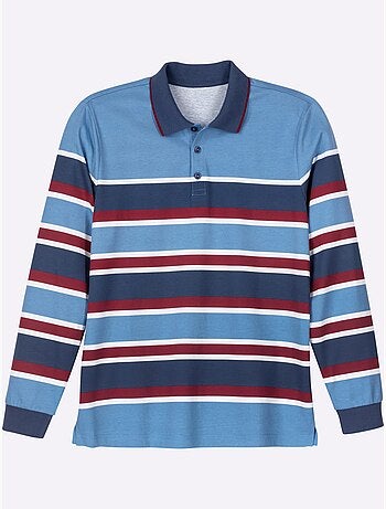 Polo à manches longues bords-côtes extensibles confortables - taille standard - moda vilona
