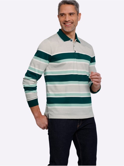 Polo à manches longues bords-côtes extensibles confortables - taille standard - moda vilona - Kiabi Polo à manches longues bords-côtes extensibles confortables - taille standard - moda vilona - Kiabi