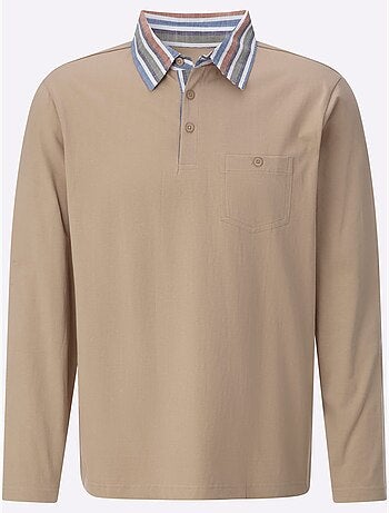 Polo à Manches Longues Col Chemise Tissé - Taille Standard - Moda Vilona