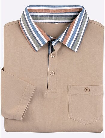 Polo à Manches Longues Col Chemise Tissé - Taille Standard - Moda Vilona