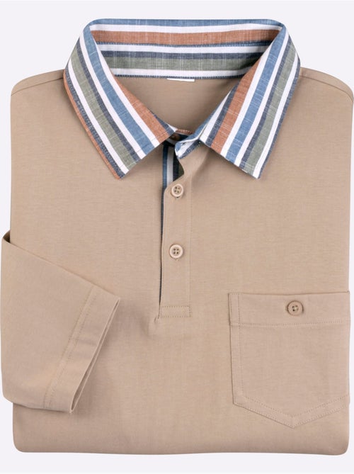 Polo à Manches Longues Col Chemise Tissé - Taille Standard - Moda Vilona - Kiabi Polo à Manches Longues Col Chemise Tissé - Taille Standard - Moda Vilona - Kiabi
