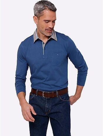 Polo à Manches Longues Col Chemise Tissé - Taille Standard - Moda Vilona