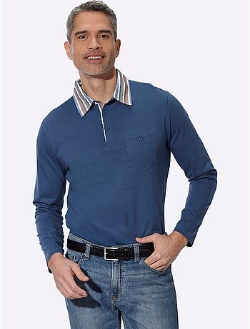 Polo à Manches Longues Col Chemise Tissé - Taille Standard - Moda Vilona