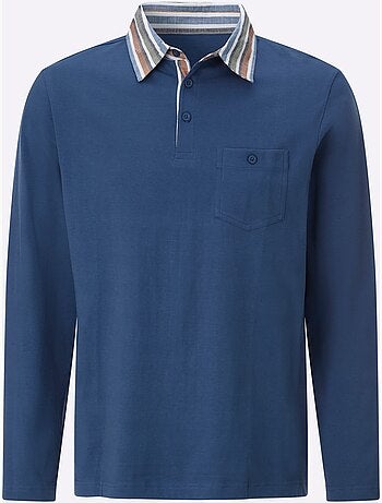 Polo à Manches Longues Col Chemise Tissé - Taille Standard - Moda Vilona