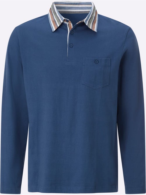 Polo à Manches Longues Col Chemise Tissé - Taille Standard - Moda Vilona - Kiabi