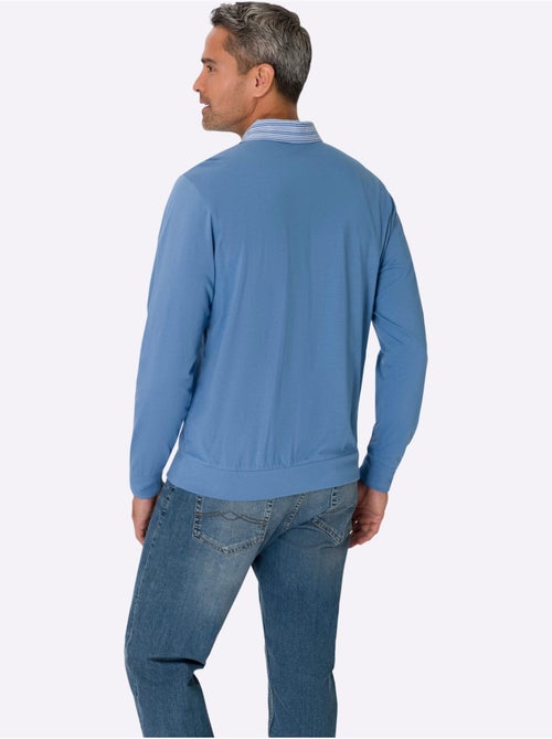 Polo à manches longues col chemise tissé - taille standard - moda vilona - Kiabi Polo à manches longues col chemise tissé - taille standard - moda vilona - Kiabi