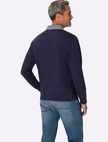 Polo à manches longues col chemise tissé - taille standard - moda vilona