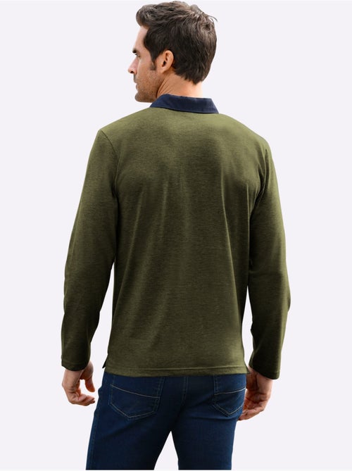 Polo à manches longues contrastes sportifs - taille standard - witt - Kiabi