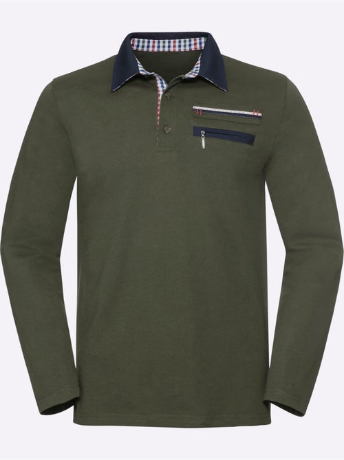 Polo à manches longues contrastes sportifs - taille standard - witt - Kiabi