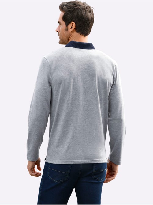 Polo à manches longues contrastes sportifs - taille standard - witt - Kiabi Polo à manches longues contrastes sportifs - taille standard - witt - Kiabi