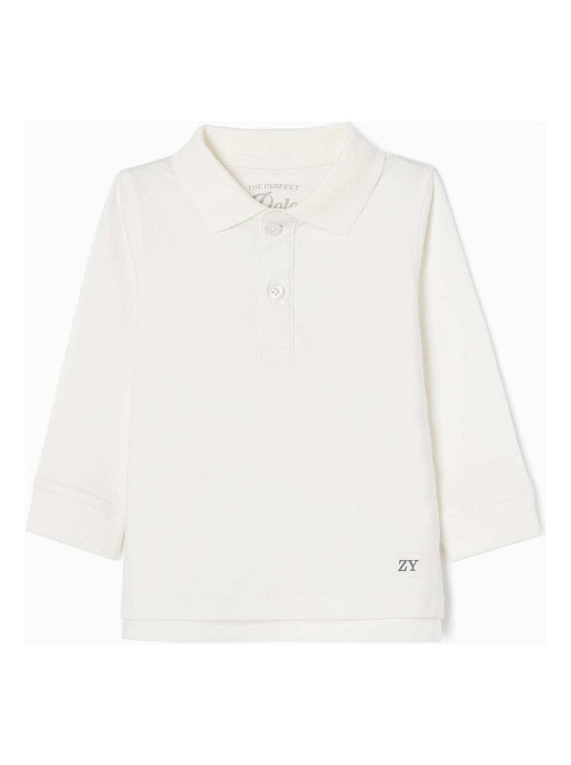Polo à manches longues en coton pour bébé garçon manches longues  ALPINE LUXURY Blanc - Kiabi