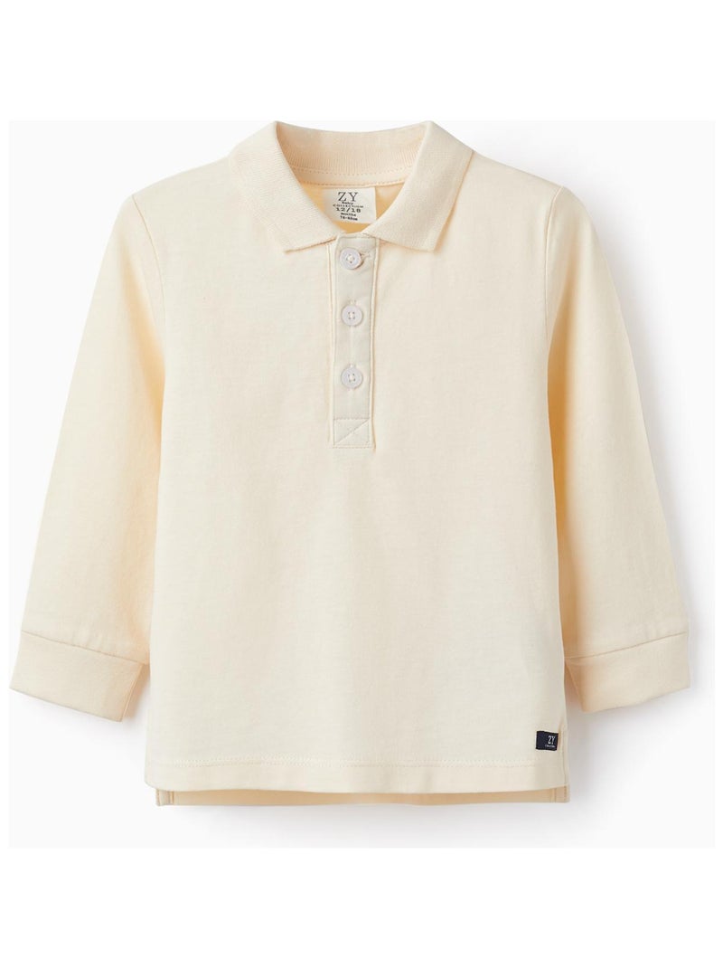 Polo à manches longues en coton pour bébé garçon manches longues  LITERATURE CLUB Beige clair - Kiabi