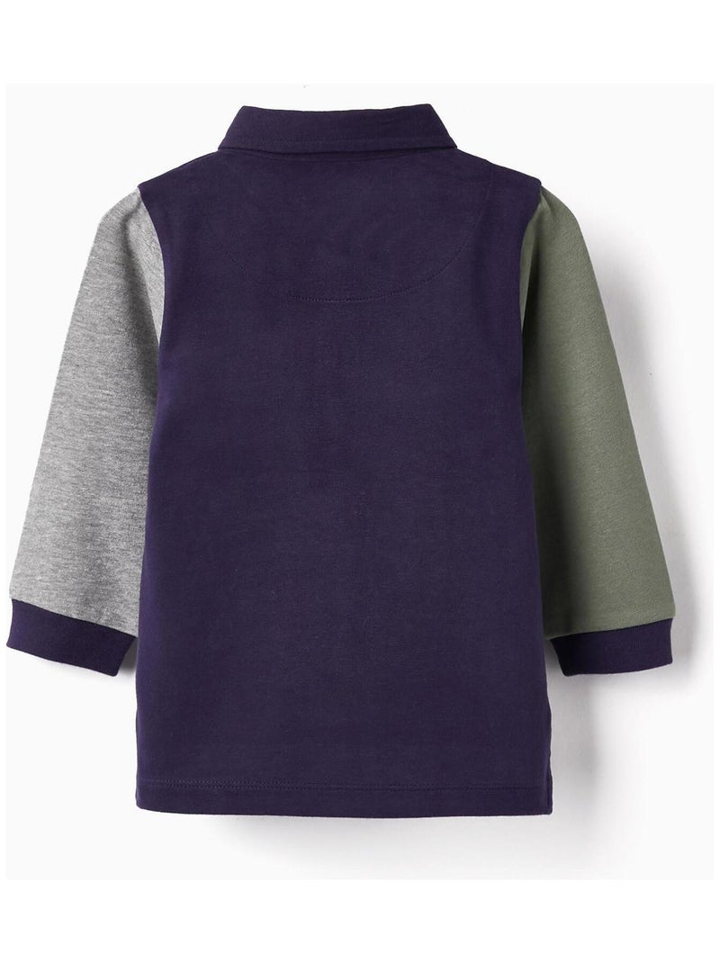 Polo à Manches Longues en Coton pour Bébé Garçon manches longues  ROYALS OFF DUTY Bleu foncé - Kiabi