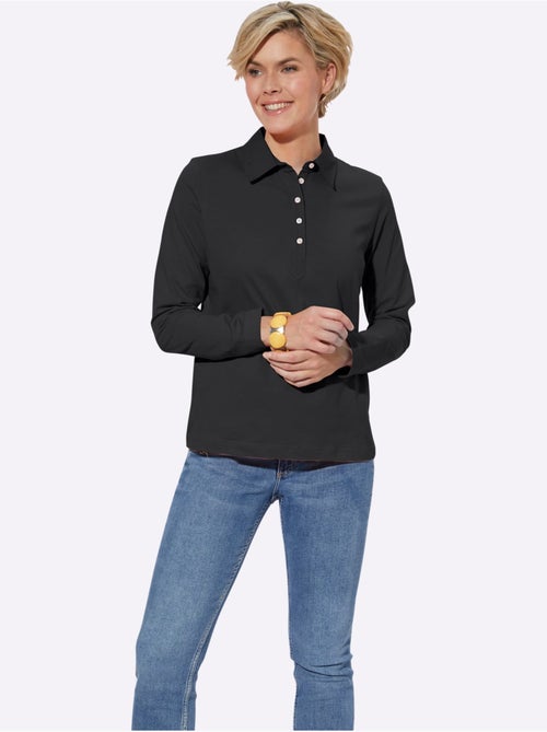 Polo à manches longues en jersey fin avec col polo et patte de boutonnage - Taille standard - Witt - Kiabi Polo à manches longues en jersey fin avec col polo et patte de boutonnage - Taille standard - Witt - Kiabi