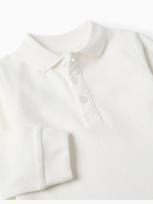 Polo à manches longues en piqué de coton - Kiabi