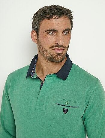 Polo à manches longues maille épaisse
