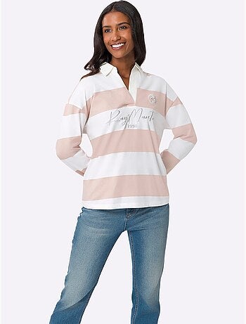 Polo à Manches Longues Motif à Rayures Mode - Taille Standard - Helline
