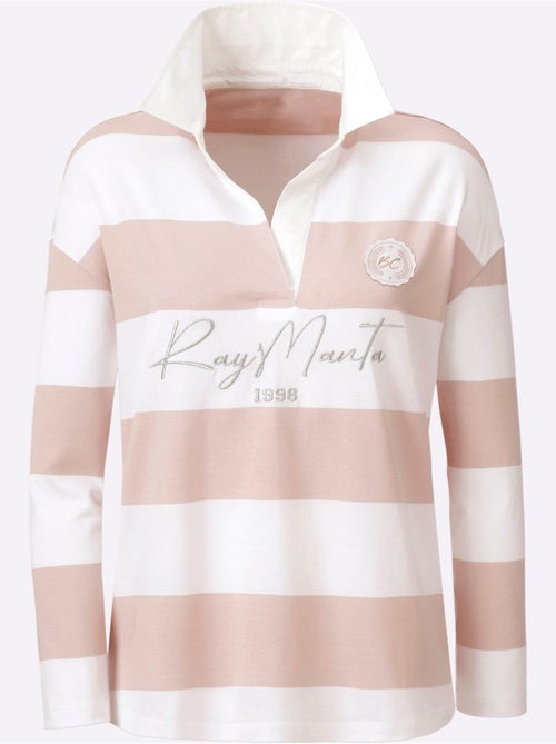 Polo à Manches Longues Motif à Rayures Mode - Taille Standard - Helline - Kiabi Polo à Manches Longues Motif à Rayures Mode - Taille Standard - Helline - Kiabi