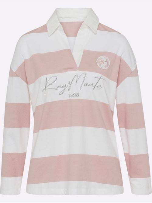 Polo à Manches Longues Motif à Rayures Mode - Taille Standard - Helline - Kiabi Polo à Manches Longues Motif à Rayures Mode - Taille Standard - Helline - Kiabi