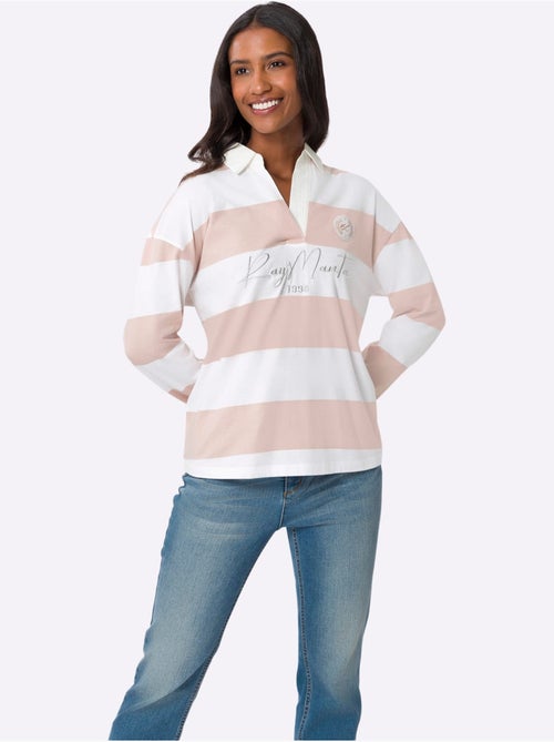 Polo à Manches Longues Motif à Rayures Mode - Taille Standard - Helline - Kiabi Polo à Manches Longues Motif à Rayures Mode - Taille Standard - Helline - Kiabi