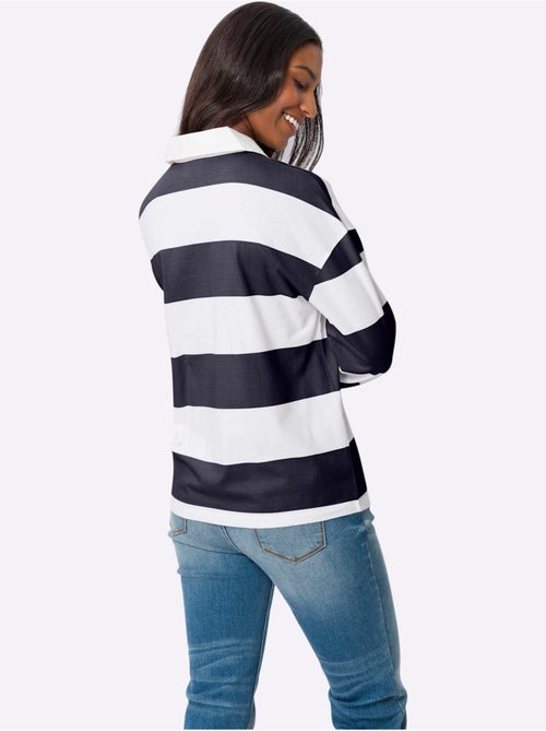 Polo à Manches Longues Motif à Rayures Mode - Taille Standard - helline - Kiabi