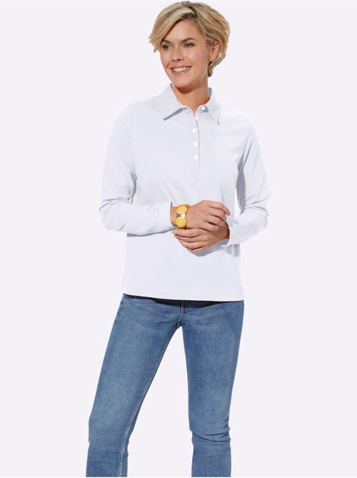 Polo à Manches Longues Pur Coton - Taille Standard - Witt - Kiabi